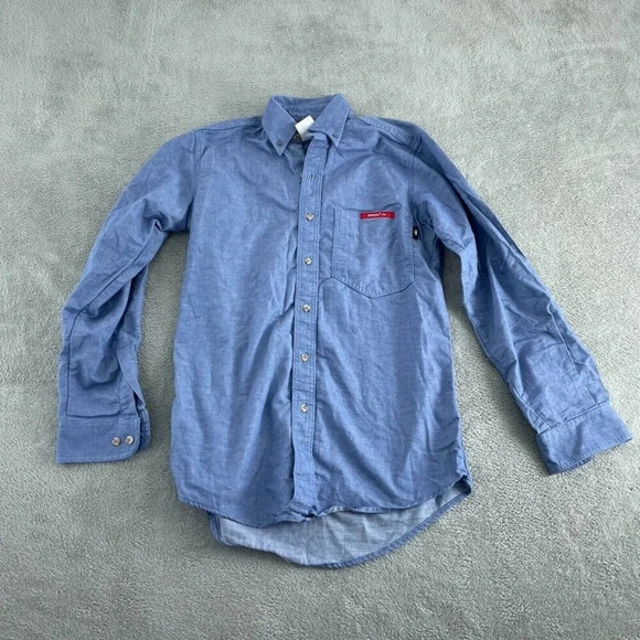Dickies Other - Dickies Workrite Mens FR HRC1 Button-Up Shirt 38R Blue Cotton 0438